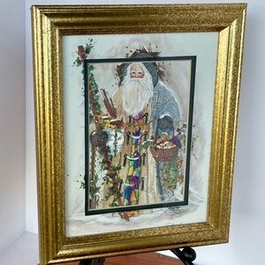 Santa | Father Christmas | Vintage Holiday Art by Peggy Abrams Old World 10x12